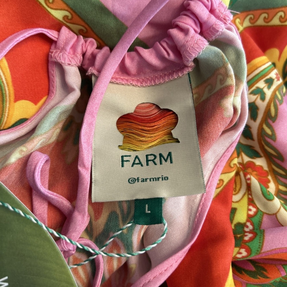 Farm Rio NWT Women's Beach Toucan's Scarf Multi Mini Dress Vacation Boho - Picture 3 of 12